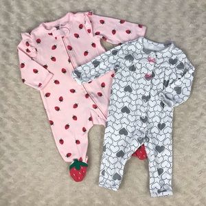 Carter’s Baby Girl Sleeper Bundle 3M Strawberry